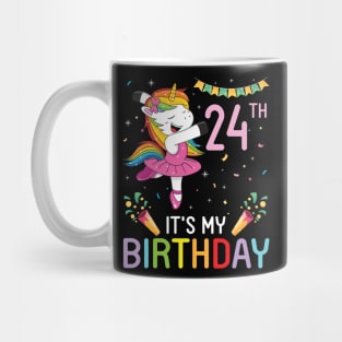 Unicorn Dancing Congratulating 24th Time It's My Birthday 24 Years Old Born In 1997 Mug